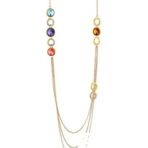  Trojitý dlhý náhrdelník, Multicolor, zdobený kryštálmi Swarovski