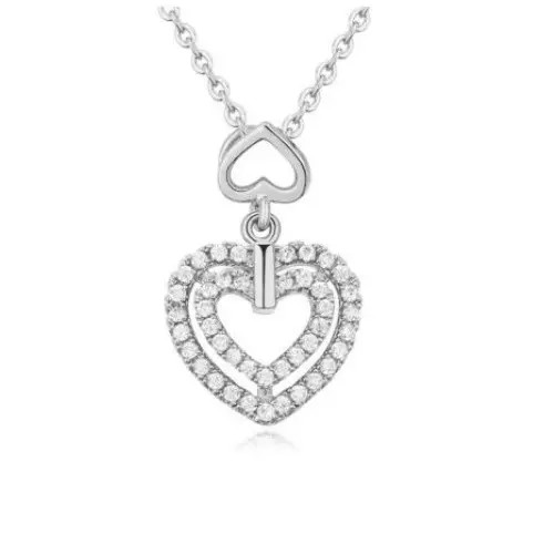  Dvojitý náhrdelník v tvare srdca, Crystal