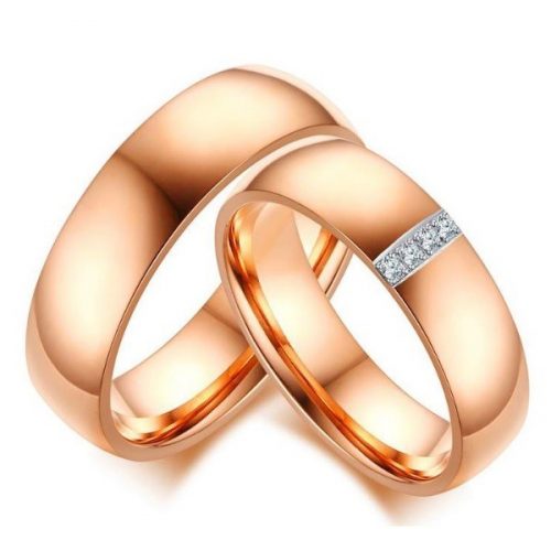  Pánsky snubný prsteň, nerez, zlatá farba, veľkosť 11