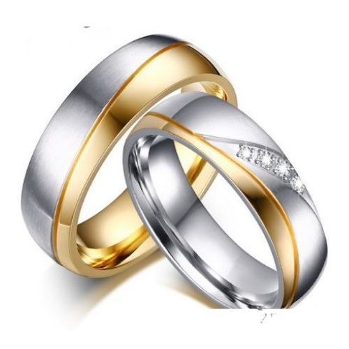  Pánsky snubný prsteň, nerez, zlatý, veľkosť 10