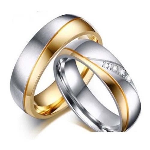  Pánsky snubný prsteň, nerez, zlatý, veľkosť 11