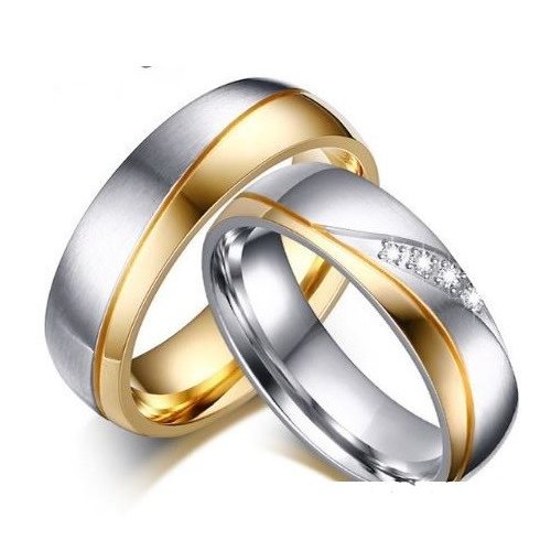  Pánsky snubný prsteň, nerez, zlatý, veľkosť 12